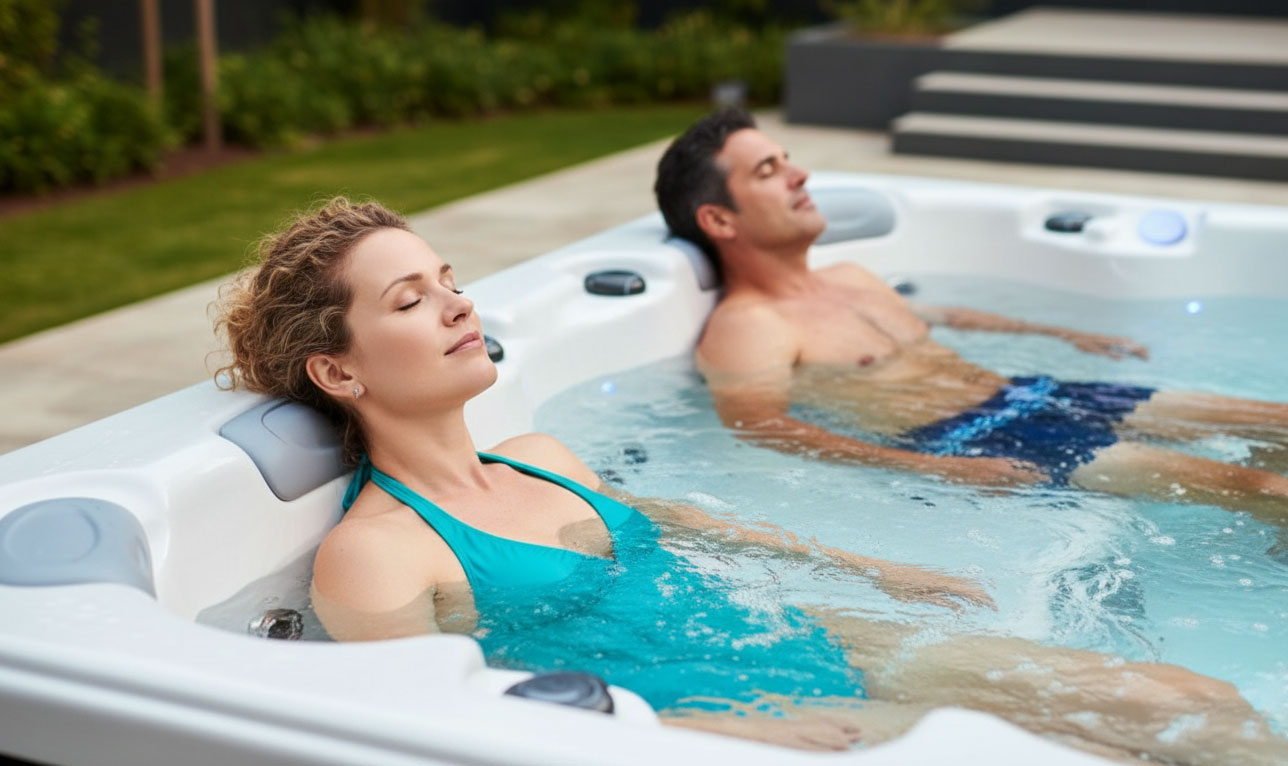 Entspannung im warmen Wasser mit Massagedüsen